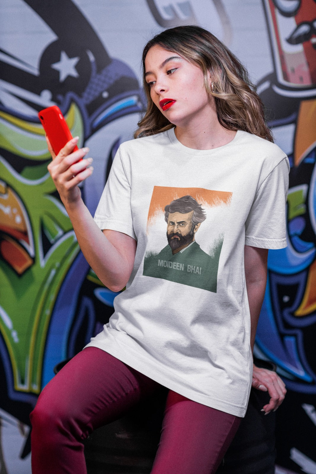 Official Lal Salaam Moideen Bhai  Tricolor Oversize T-shirt