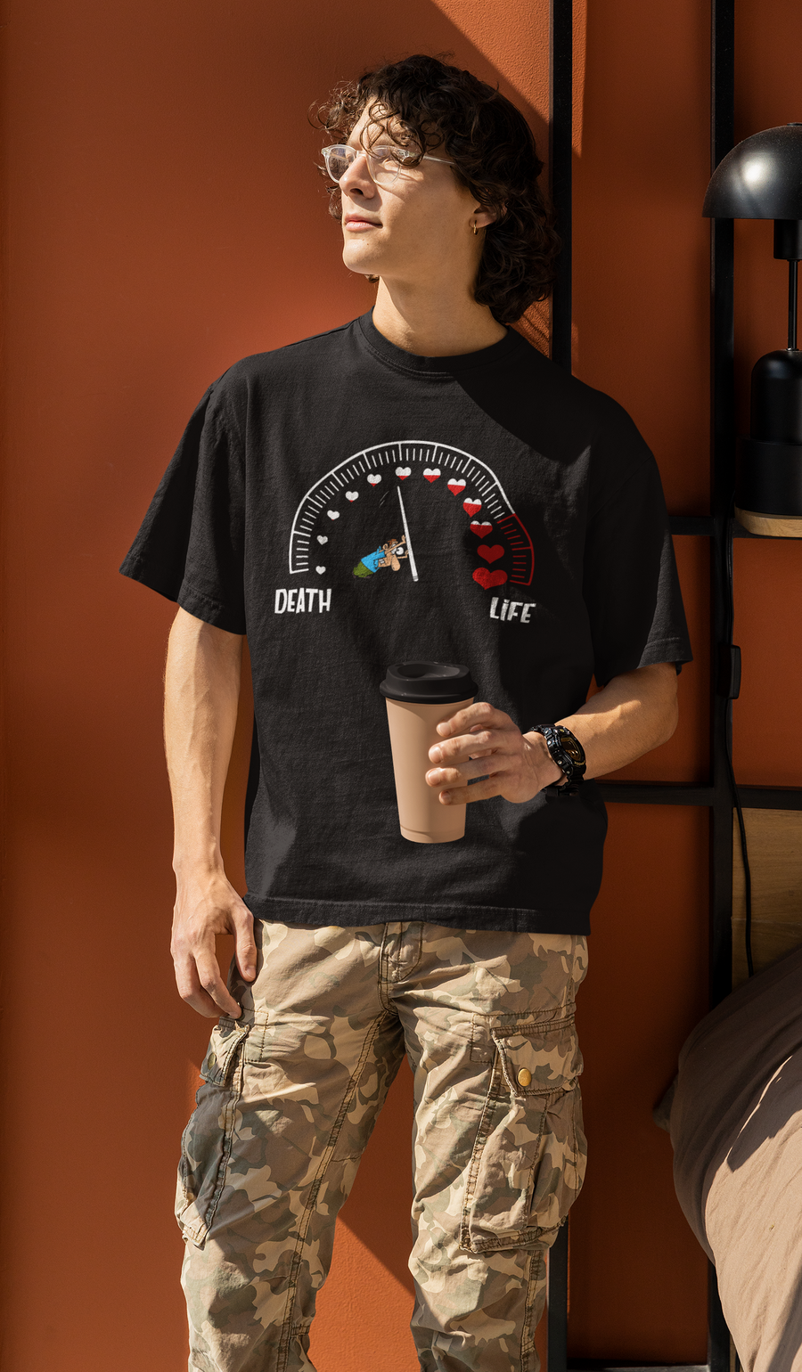 Life And Death Graphic T-Shirt Black