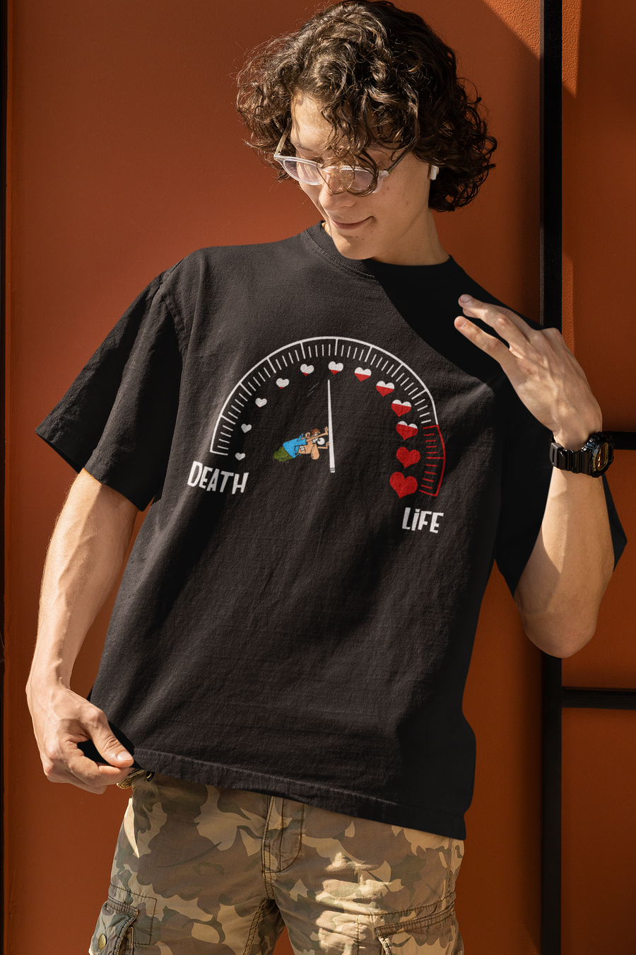 Life And Death Graphic T-Shirt Black