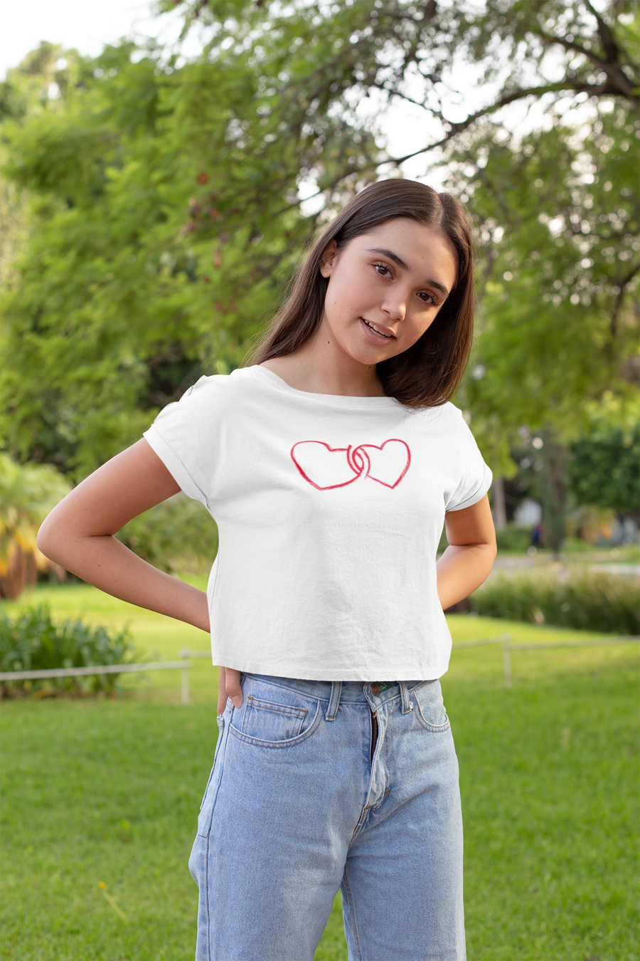 Forever In My Heart cropped T-shirt White
