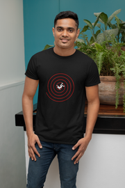 Man Falling In Spiral Graphic Black T-Shirt