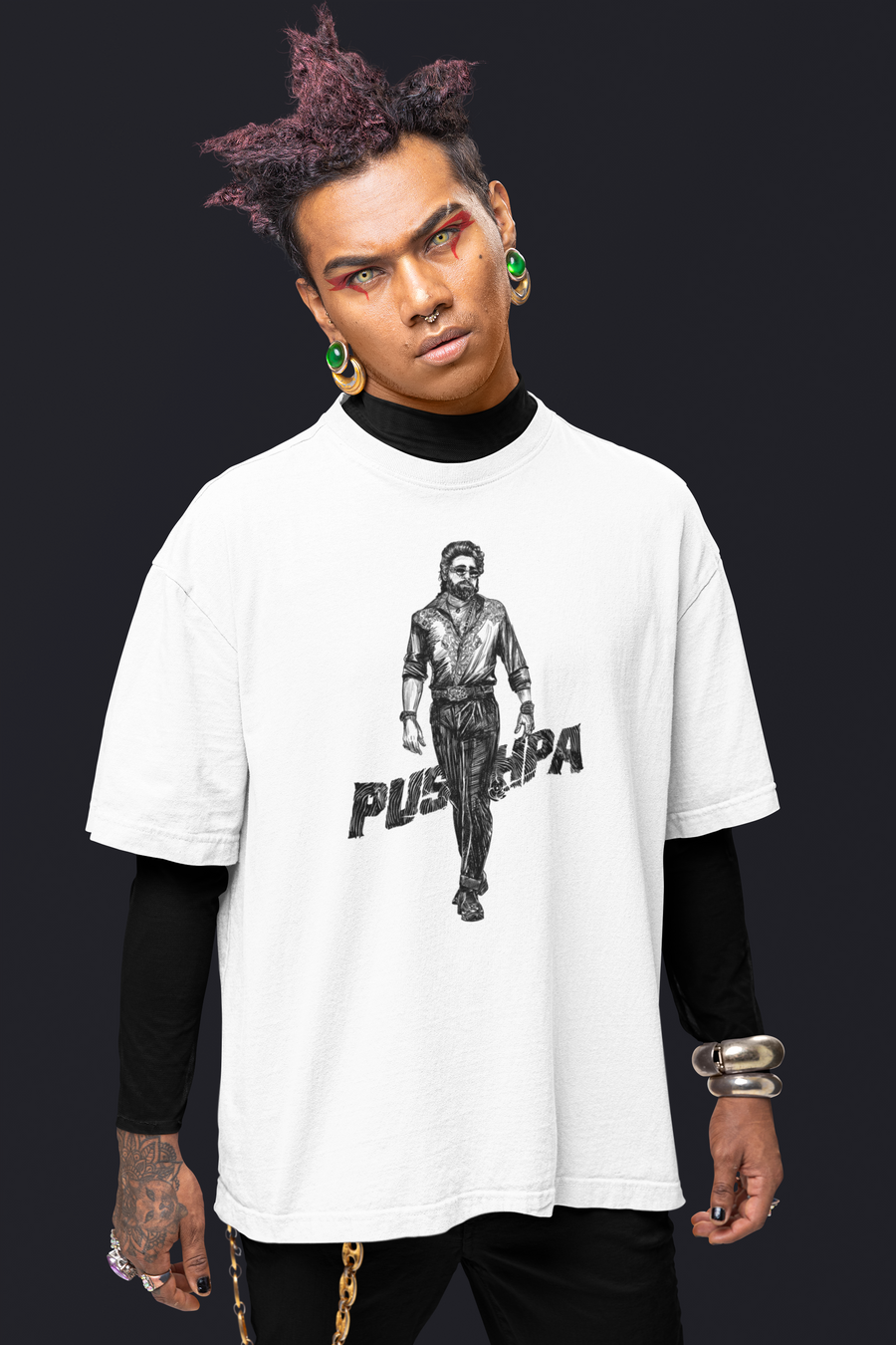 Pushpa 2 Inspired Super Star Allu Arjun Oversized Tshirt