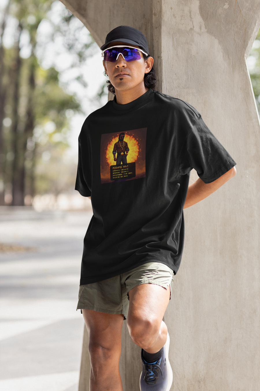 Official Pushpa 2 Inspired Pushparaj Sketch Oversized T-Shirt