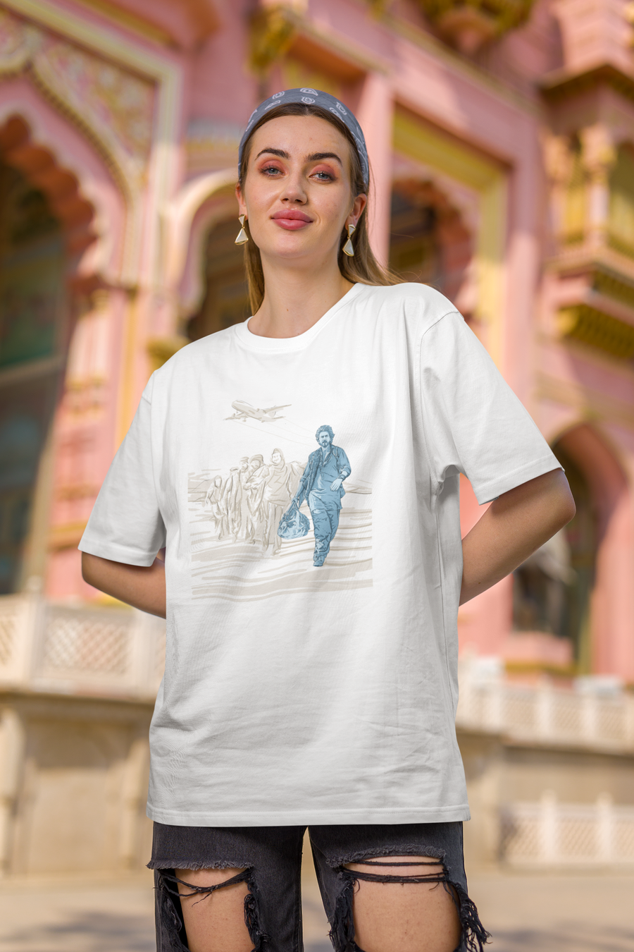 Official Dunki Srk Watercolor Oversize T-shirt