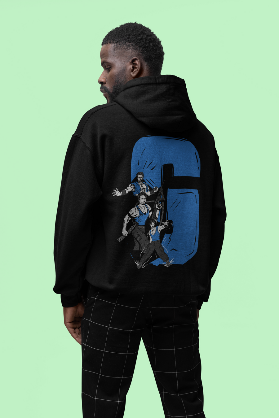Official Ganapath Tiger Action Figure Blue G Hoodie