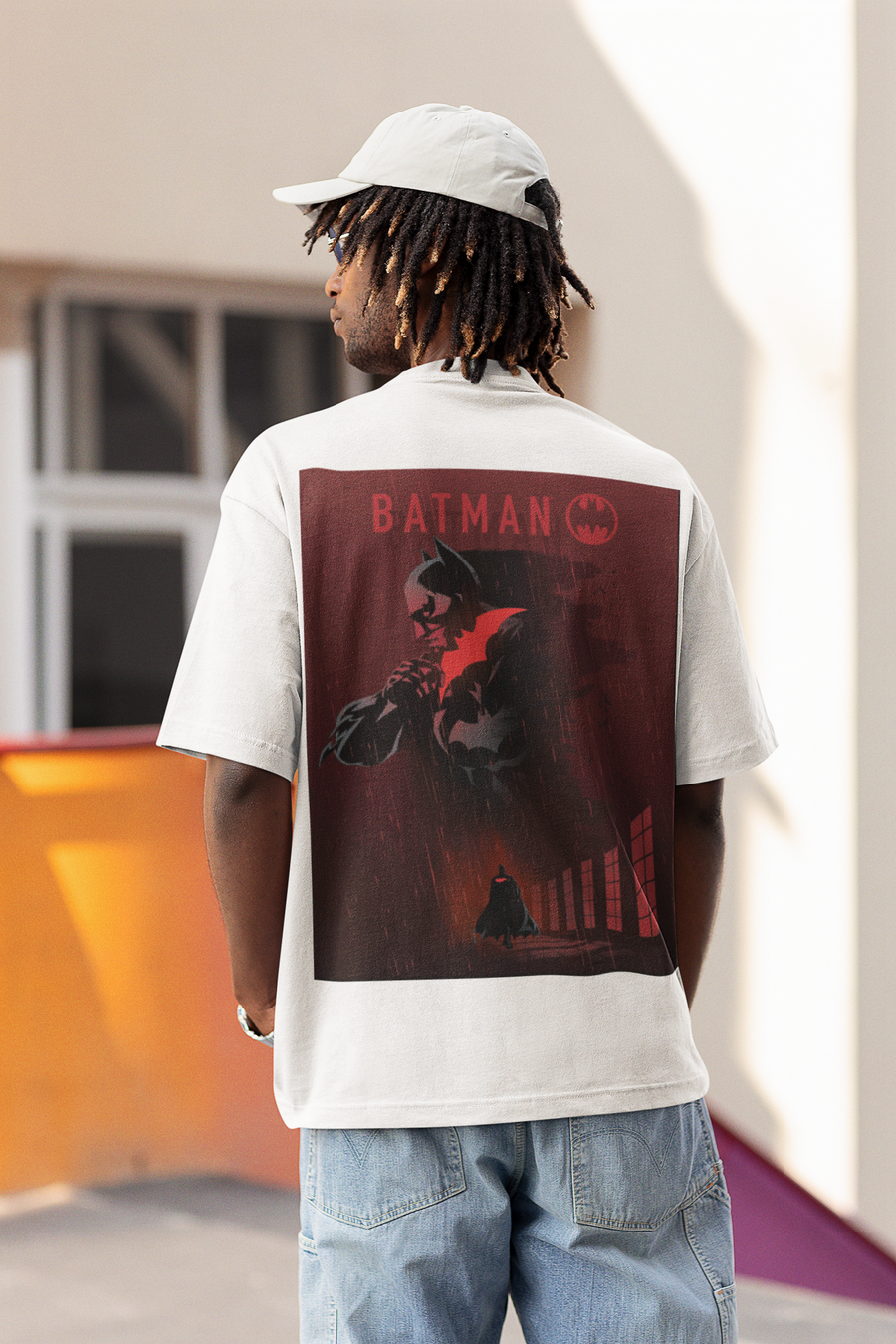 Official Batman in the red Oversize T-shirt