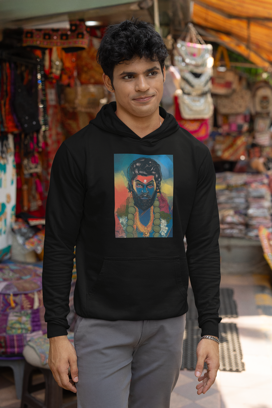 Officially Licensed Pushpa 2 Inspired SuperStar Allu Arjun Sketch Hoodie