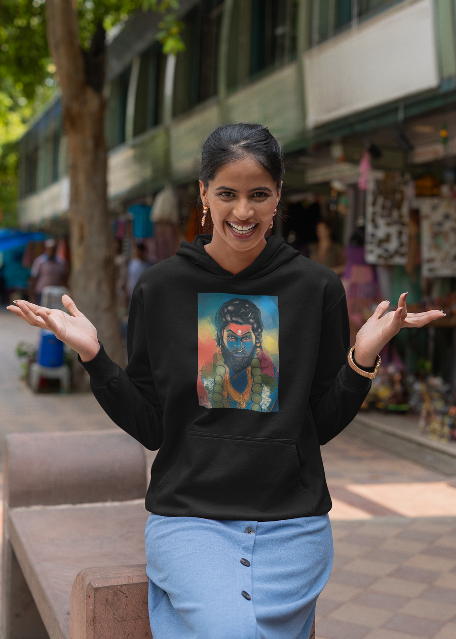 Officially Licensed Pushpa 2 Inspired SuperStar Allu Arjun Sketch Hoodie