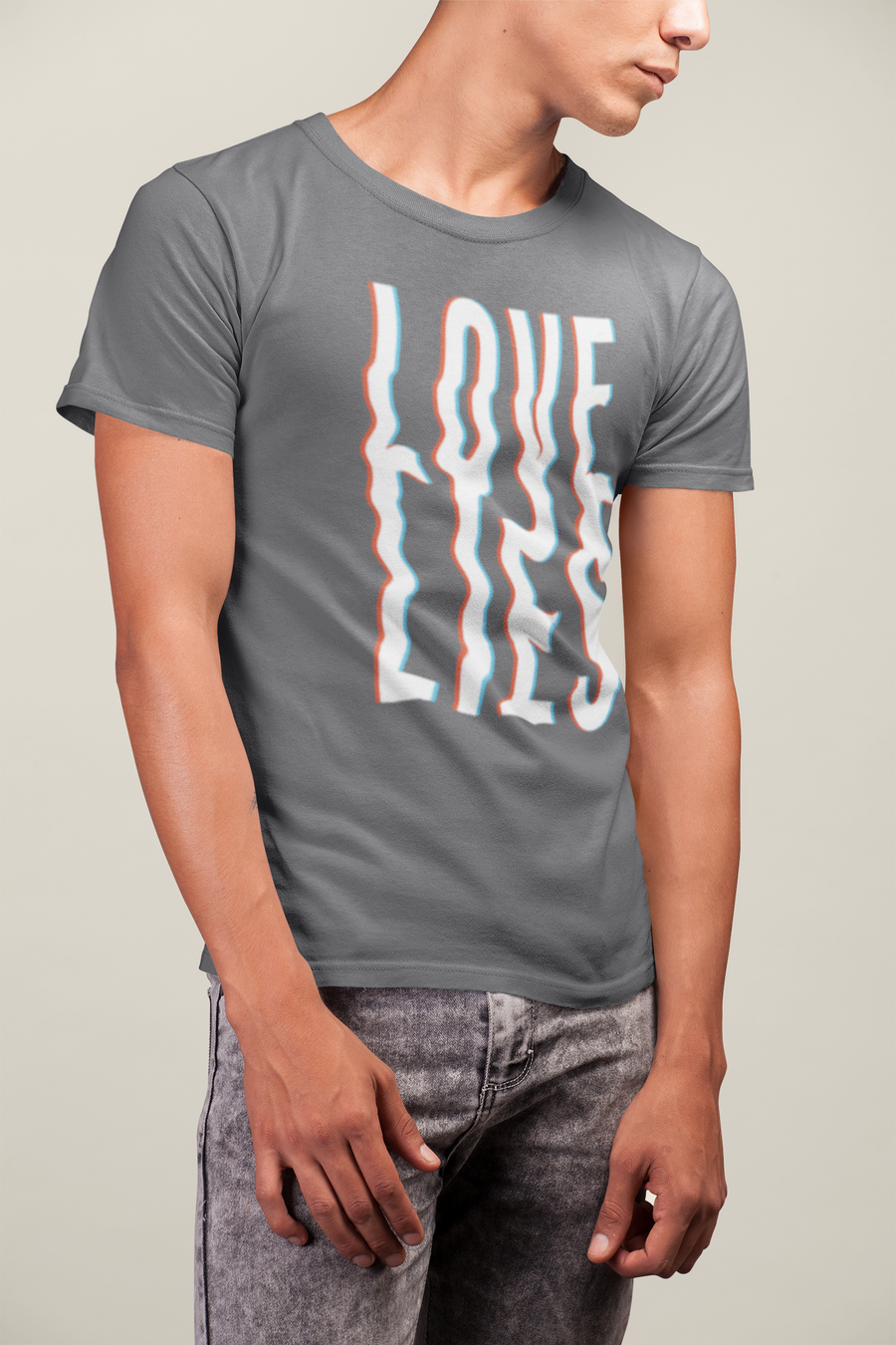 Love Lies Graphic T-Shirt Grey