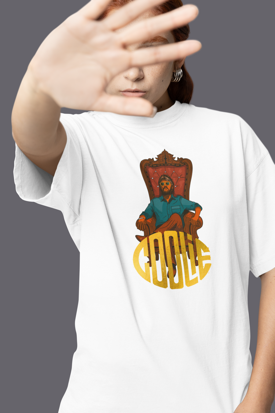 Officially Licensed The Blockbuster Movie "Coolie" Inspired Printed Boss Mode Tshirt