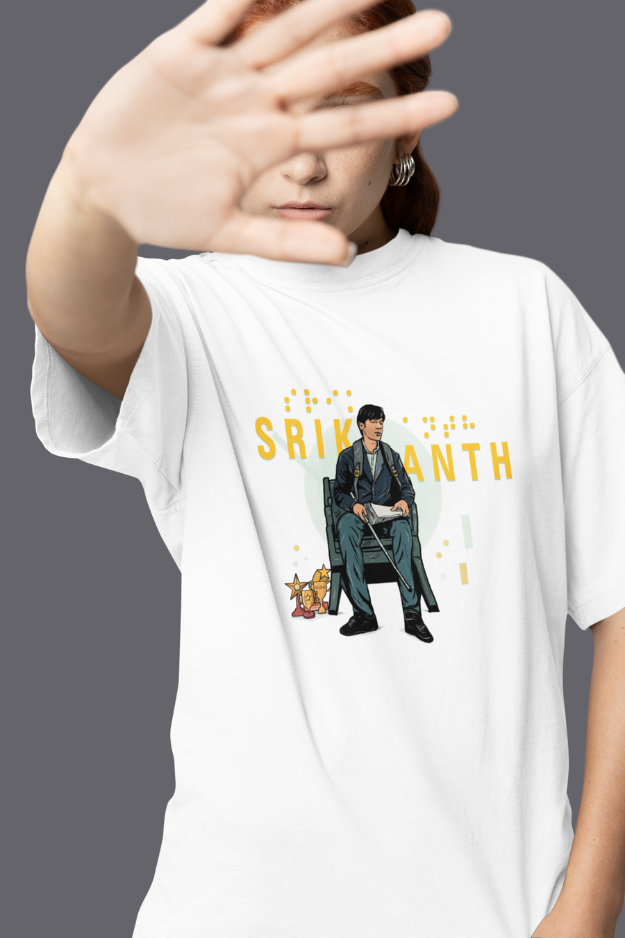 Official Srikanth on Chair Graphic Oversized T-Shirt