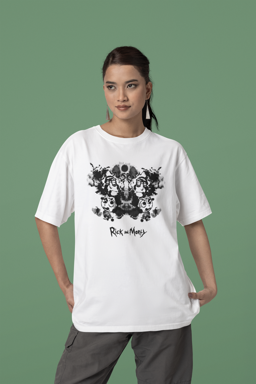 Official Rick & Morty - Black Inkblot Graphic Oversize T-shirt
