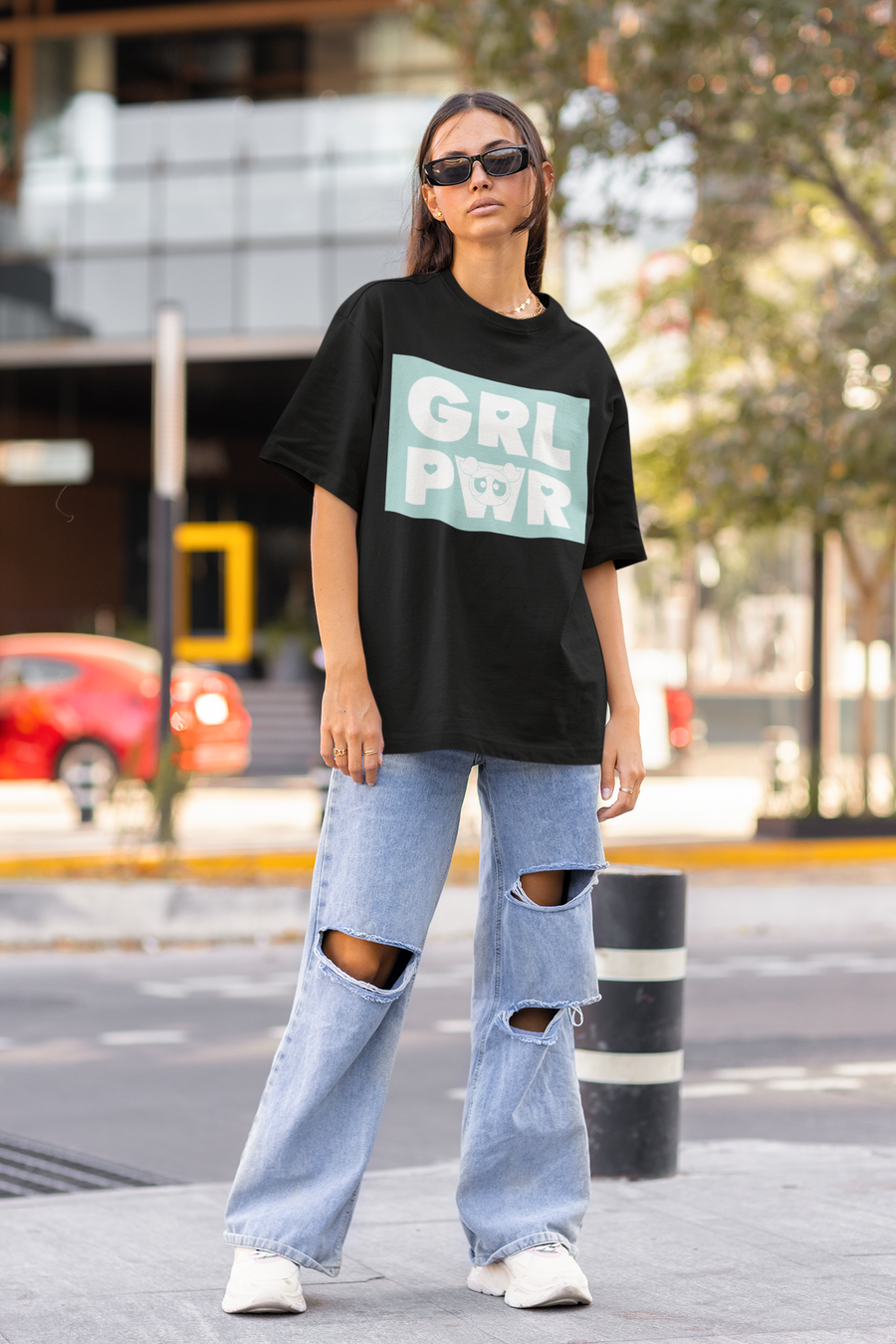 Baggy Wear Oversized Shirt Baggy Jeans And T Shirt For Girls