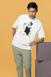 Officially Licensed The Blockbuster Movie "Coolie" Inspired Printed Iconic Code Oversized T-shirt