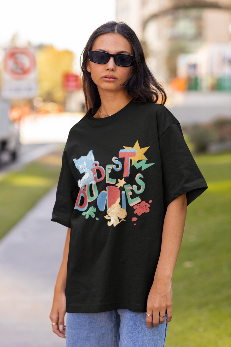 Official Tom & Jerry - Best Buddies Oversized T-Shirt