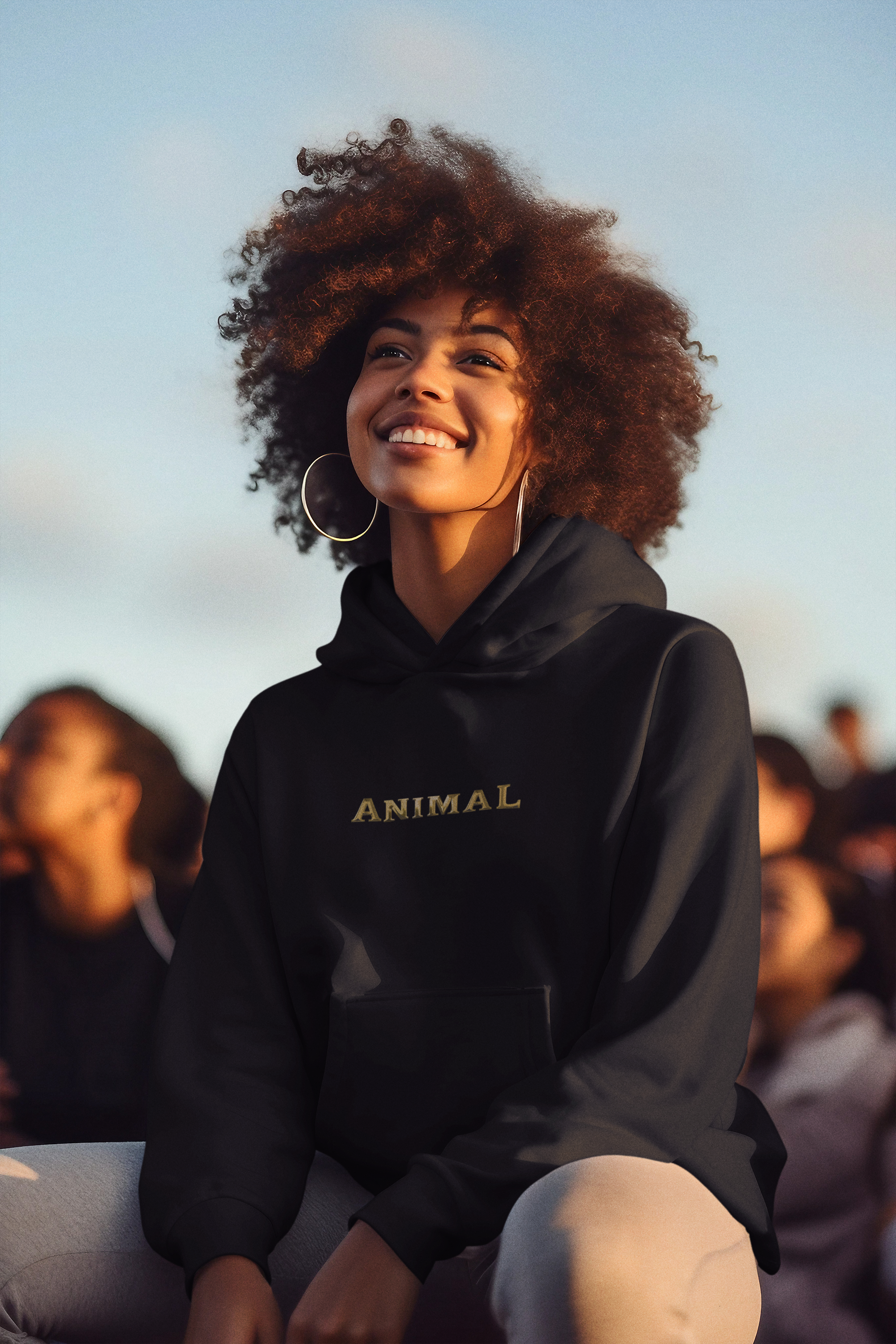 Animal top face hoodies