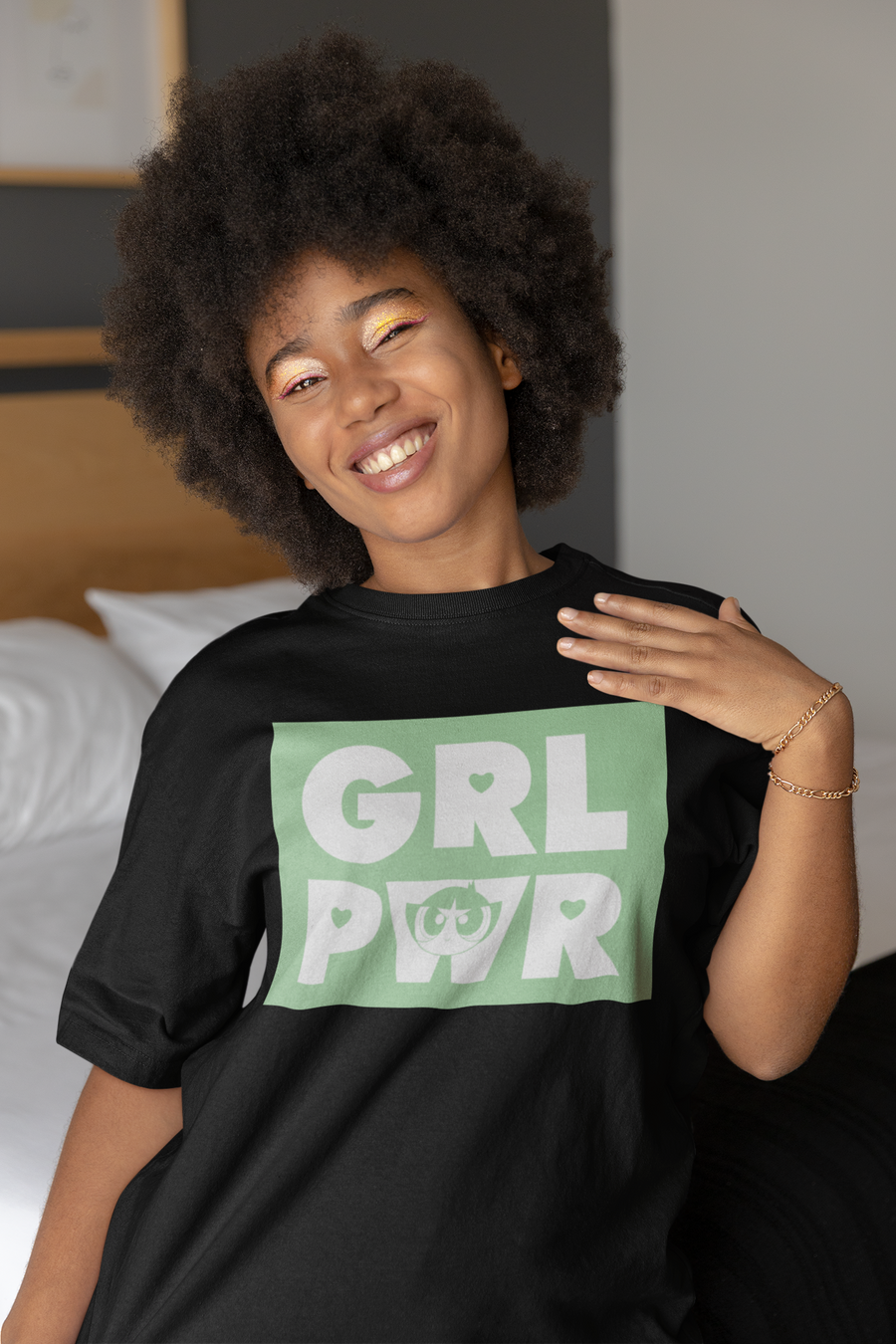 Official Powerpuff Girls Power Green Oversized T-Shirt