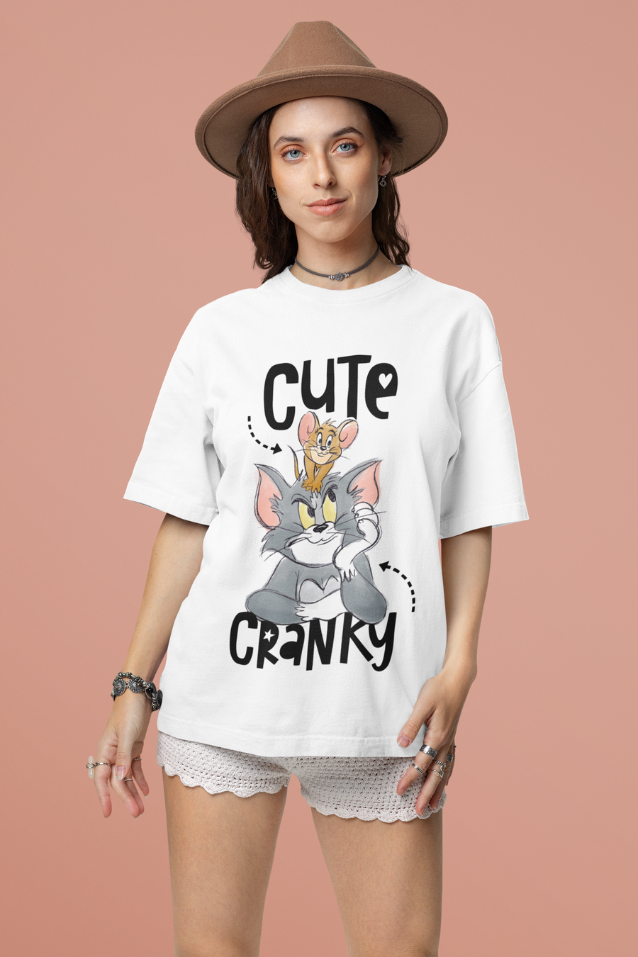 Official Tom & Jerry - Cute Cranky Oversized T-Shirt