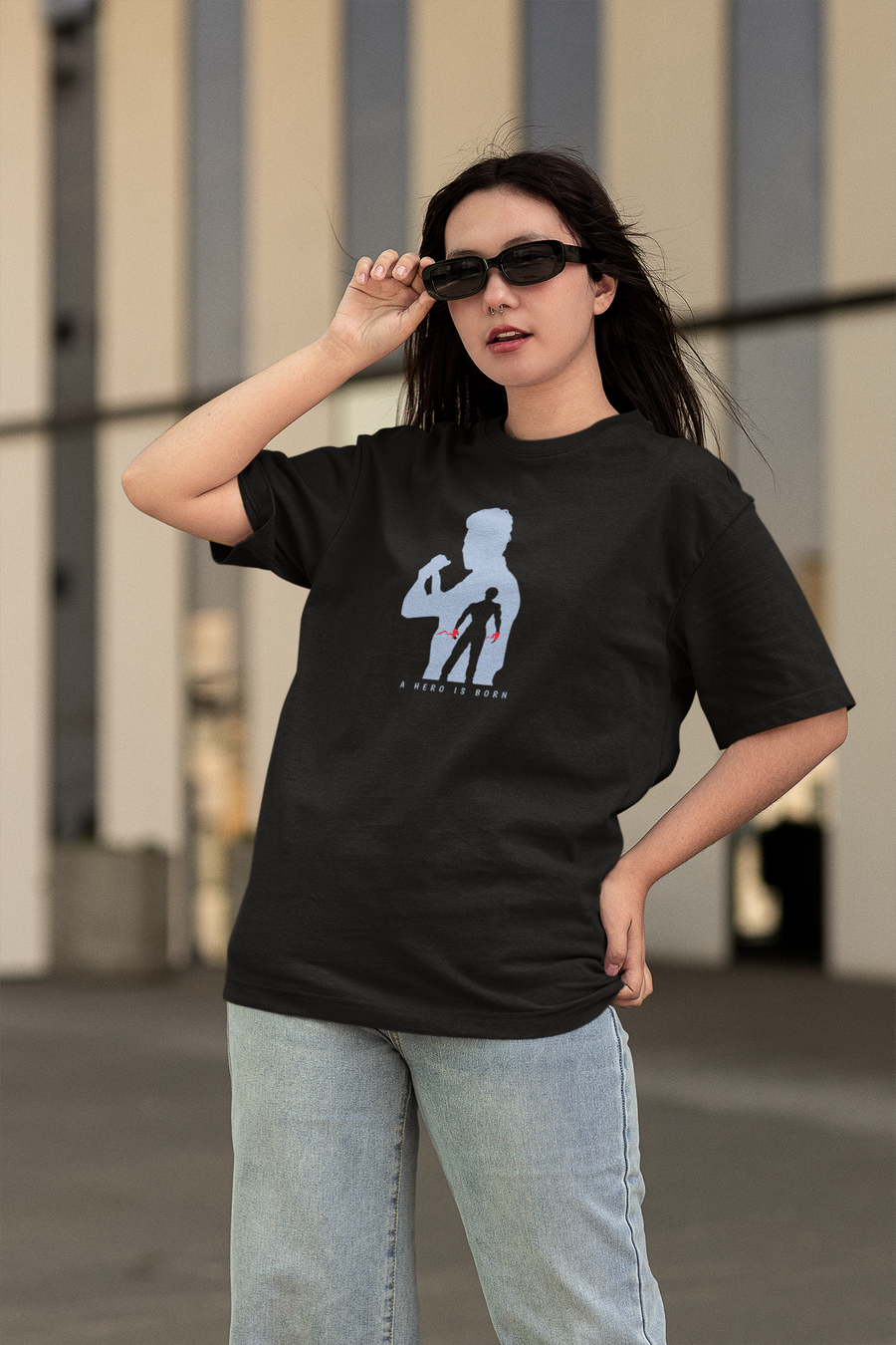 Official Ganapath Hero Shadow Oversize Tee