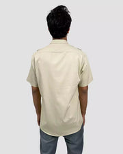 Solid Cream Half Sleeve Shirt