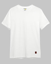Solid Round Neck White T-Shirt