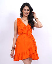 Orange Ruffle Dress