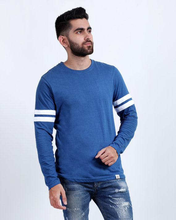 Turquoise Blue Full  Sleeve T-Shirt