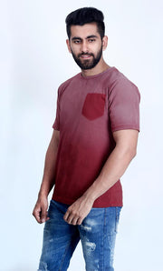 Maroon Acid Print T-Shirt