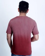 Maroon Acid Print T-Shirt