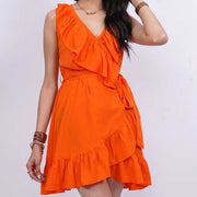 Orange Ruffle Dress