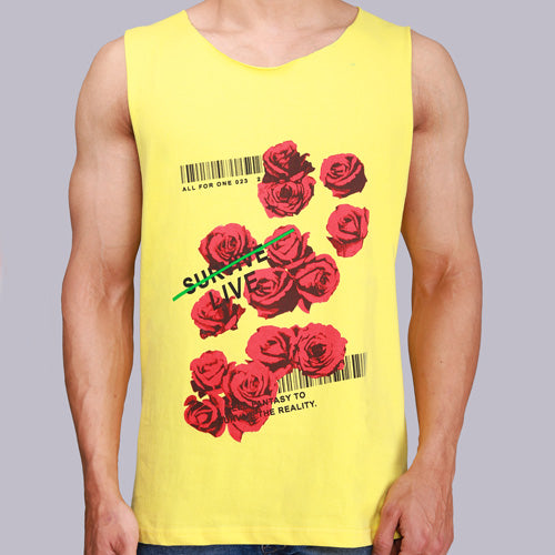 Yellow Rose Print Vest