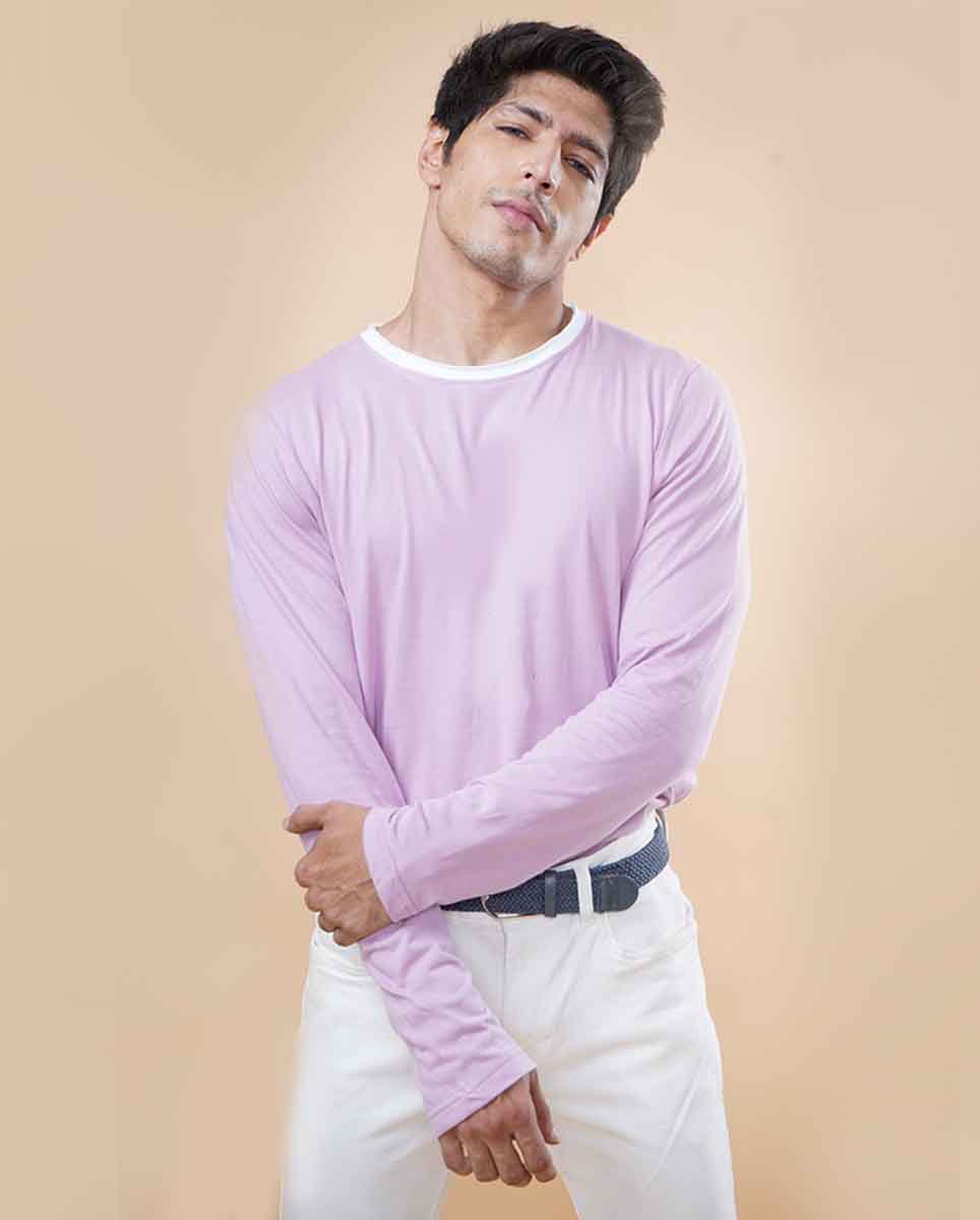 Pink t shirt mens clearance full sleeve