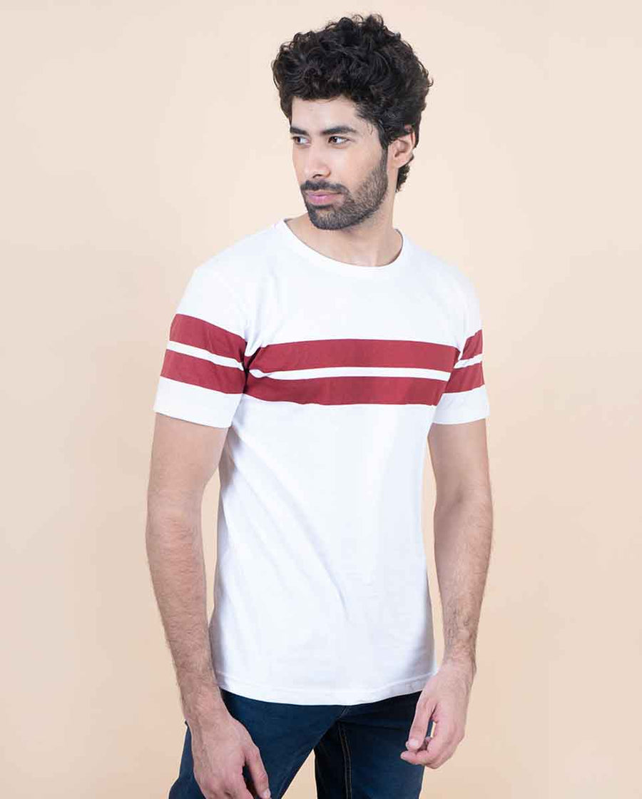 White Double Stripe T-Shirt