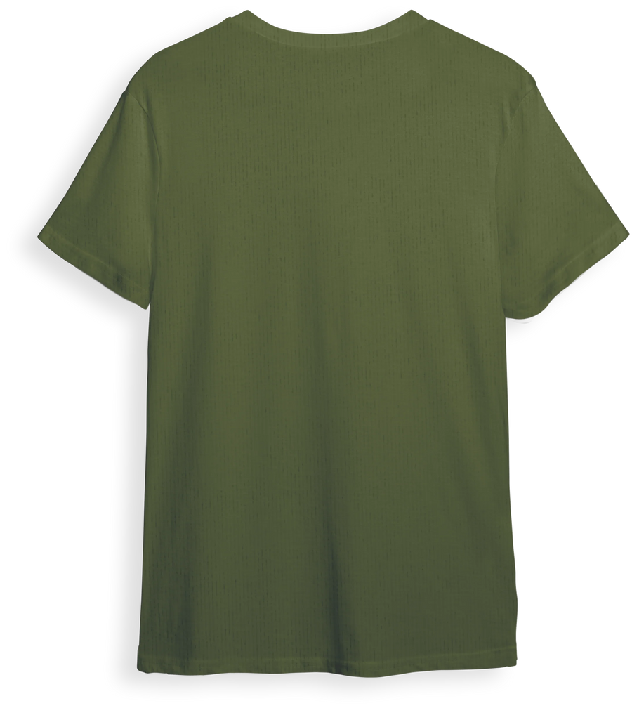 Solid Round Neck Olive Green T-Shirt