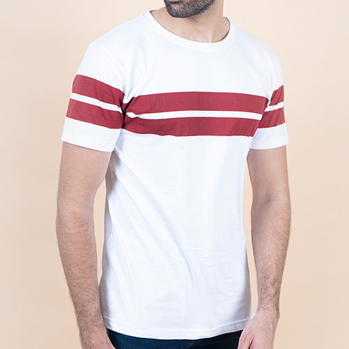 White Double Stripe T-Shirt